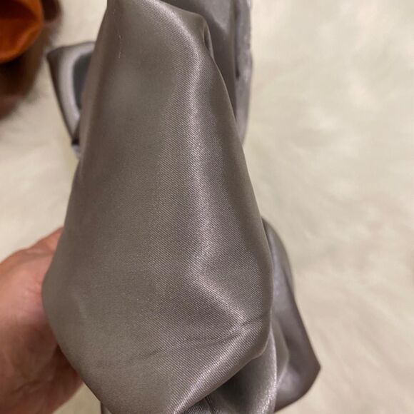 Satin Hair Scrunchie. Grey. XXL - Picture 7 of 8
